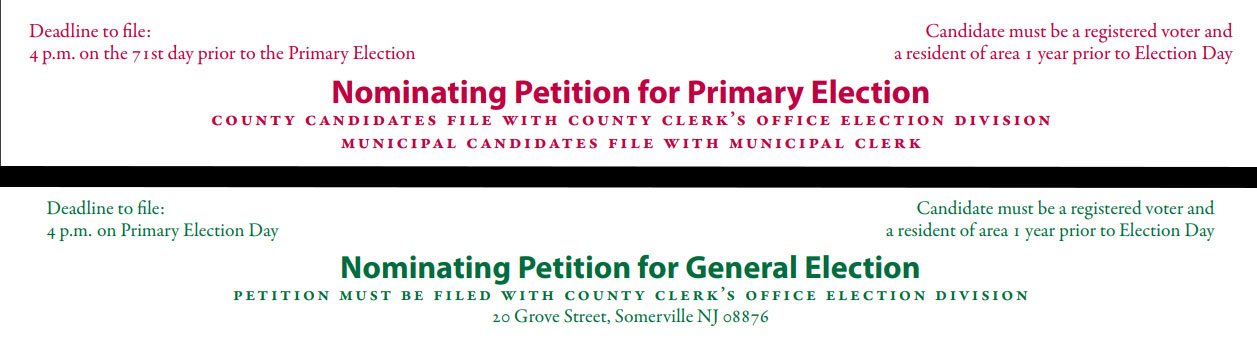 Primary and General Petition Filing Information