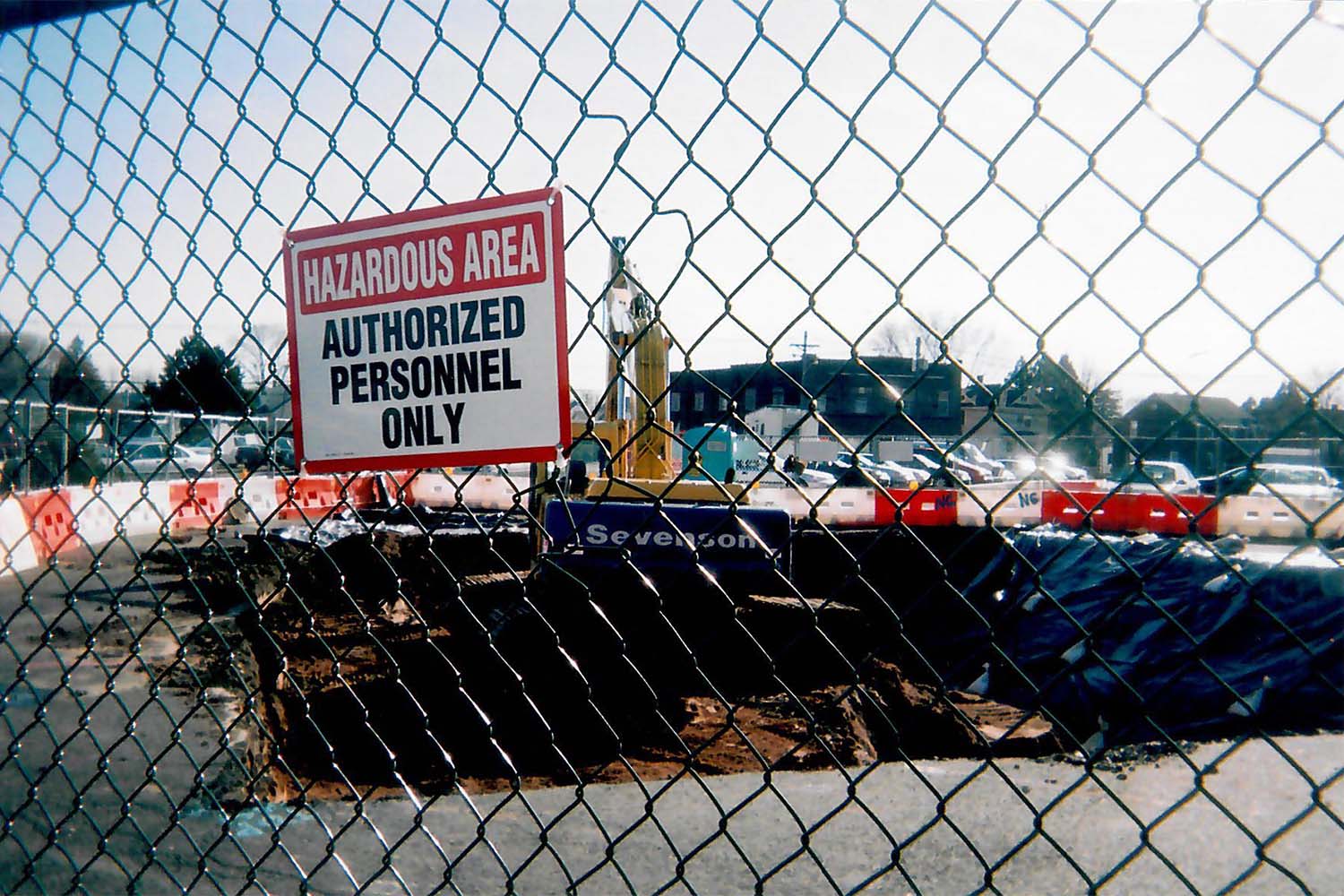 Rustic Mall Hazardous Area Sign